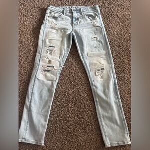 American Eagle Outfitters Light Blue Ripped Jeans